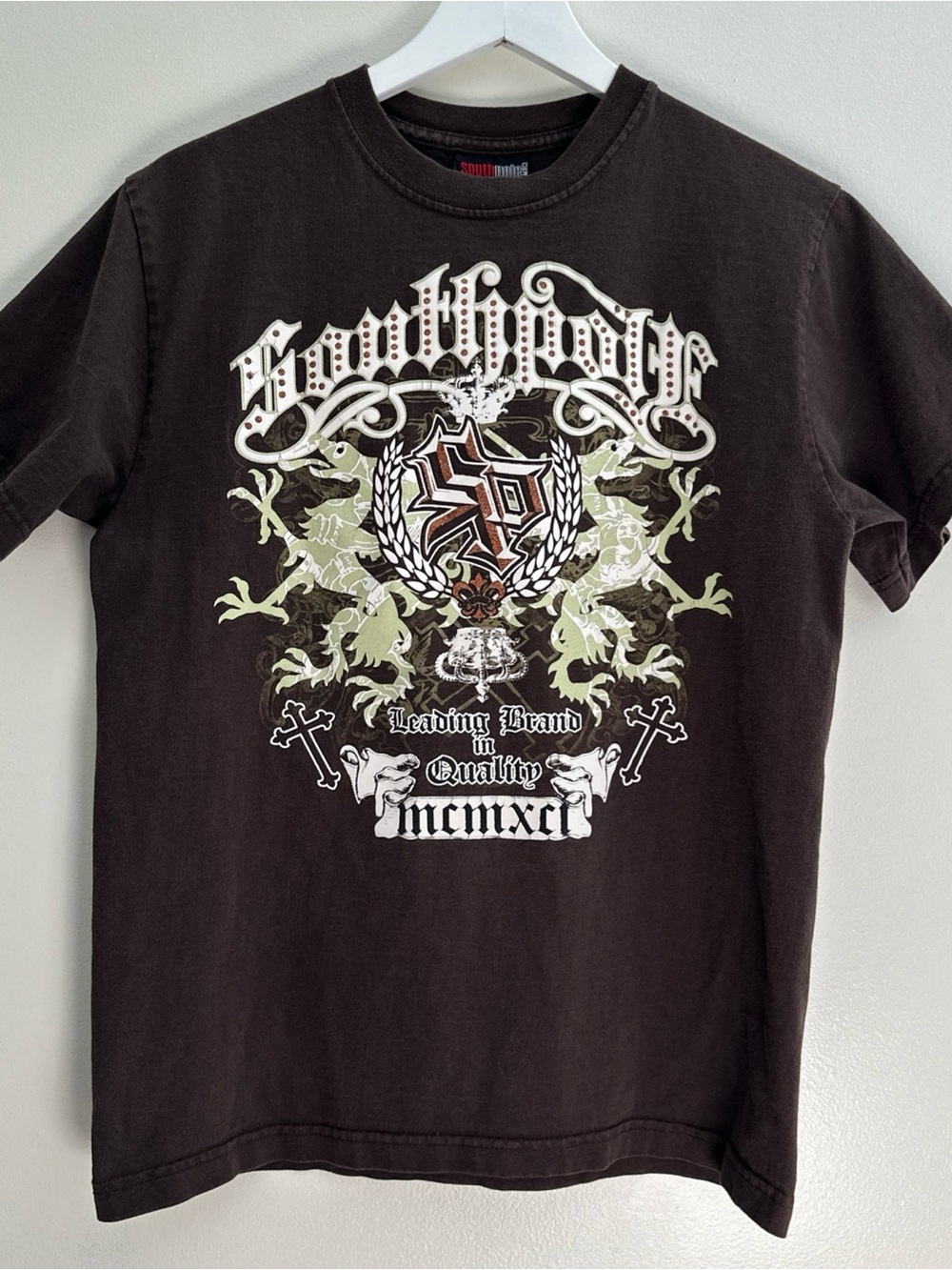 South Pole Brown Graphic Crest Short Sleeve Tee